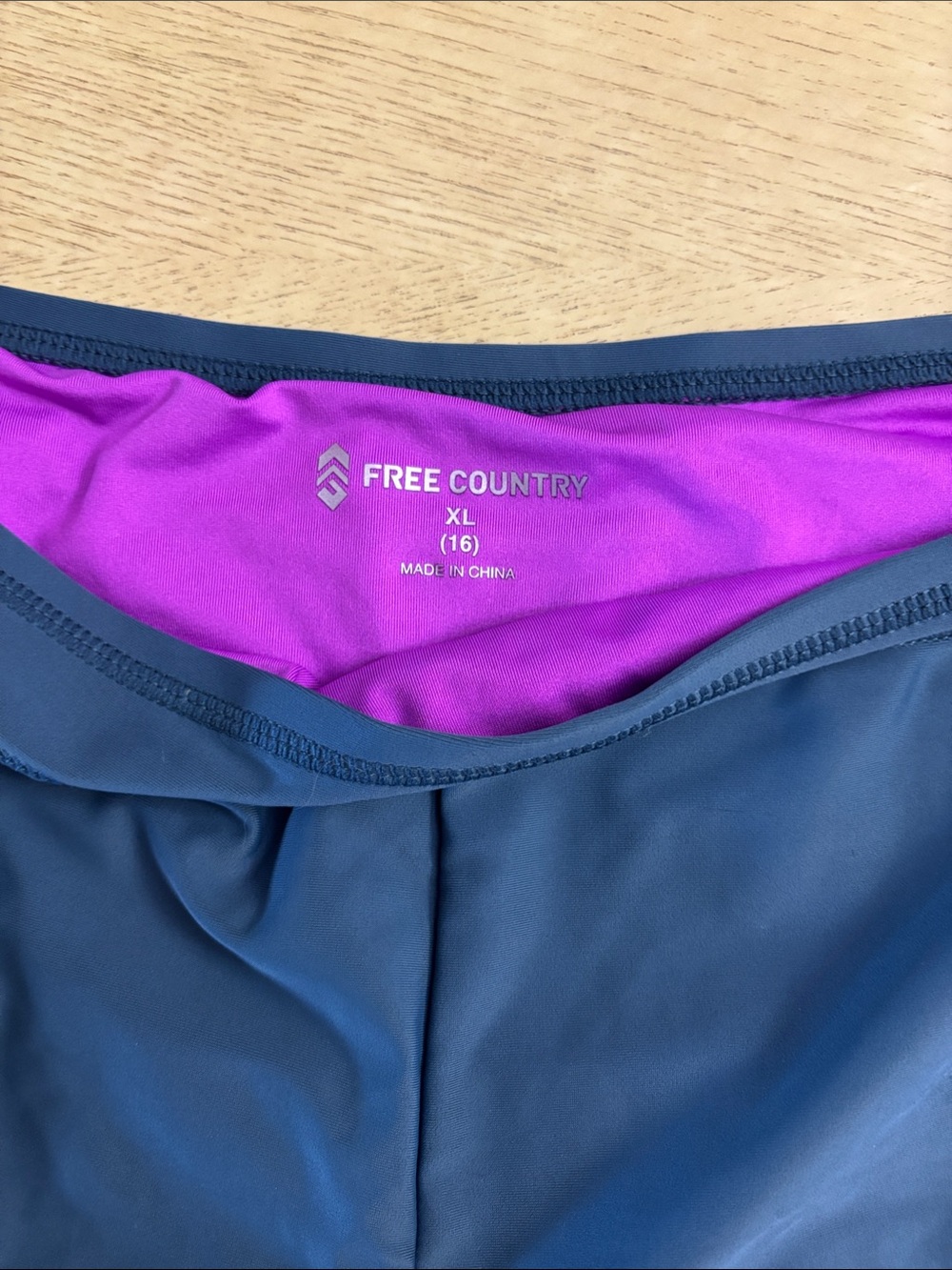 Free Country Women's Two-Tone Two Piece - Purple, blue and gray swim suit set Su